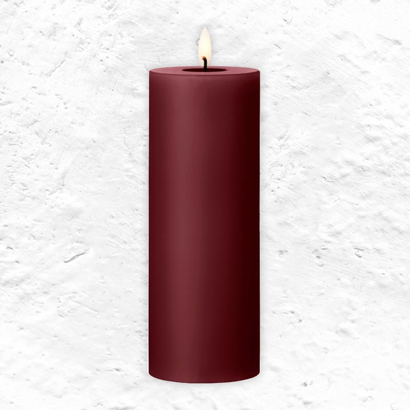 LED Pillar candle - Deep Wine, 20 cm - by ester & erik