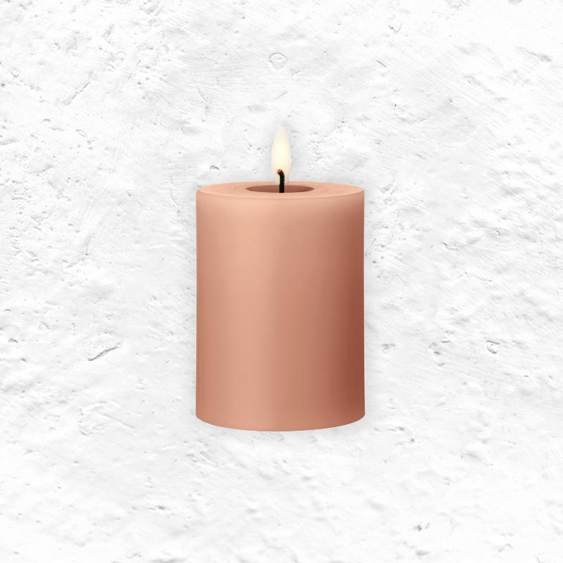 LED Pillar candle - Rosy Caramel, 10cm - by ester & erik