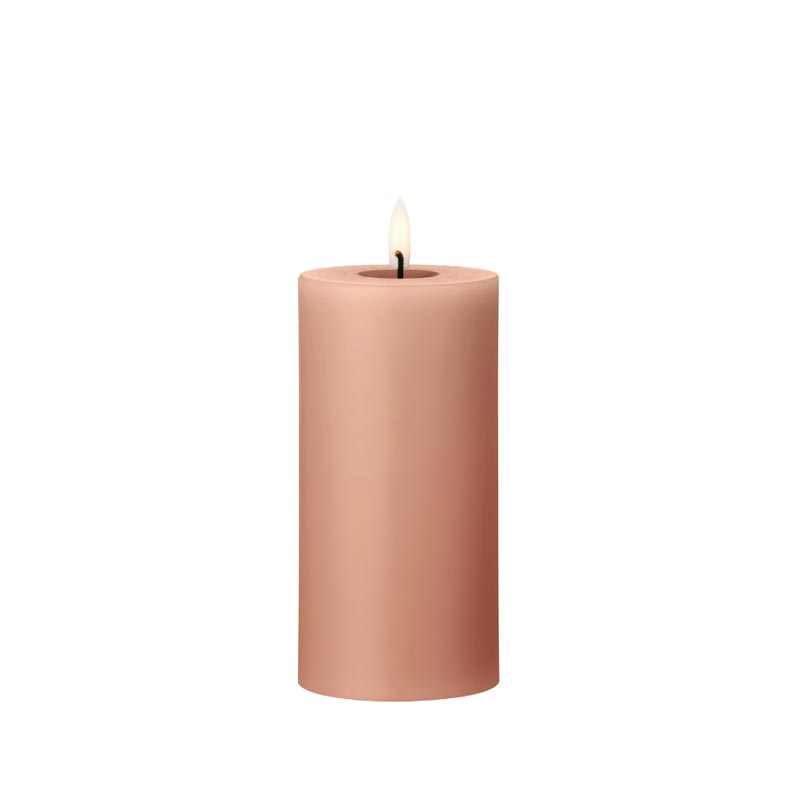 LED Pillar candle - Rosy Caramel, 15cm - by ester & erik