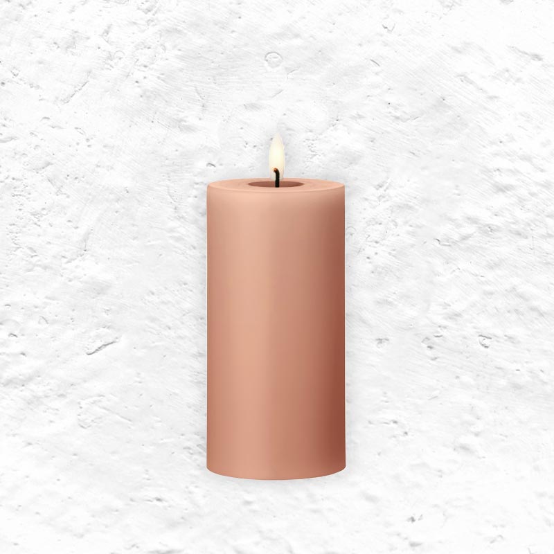 LED Pillar candle - Rosy Caramel, 15cm - by ester & erik