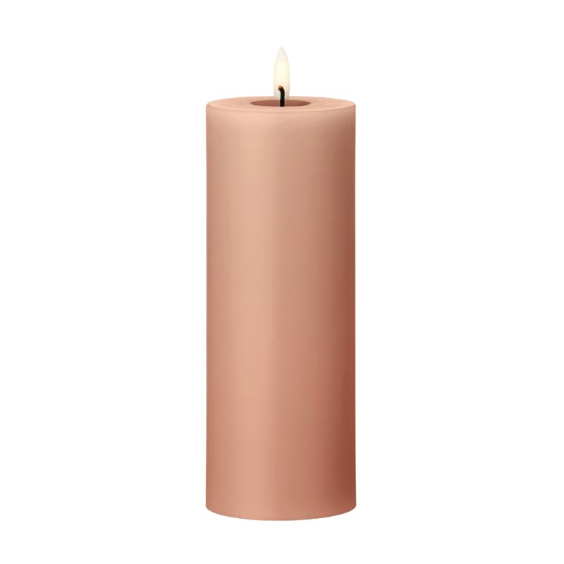 LED Pillar candle - Rosy Caramel, 20cm - by ester & erik