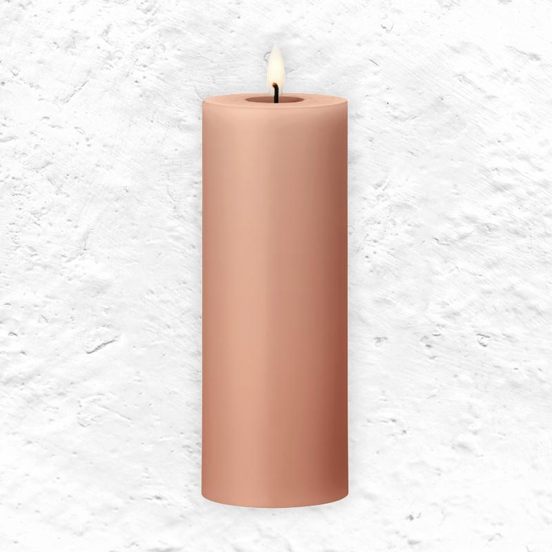 LED Pillar candle - Rosy Caramel, 20cm - by ester & erik