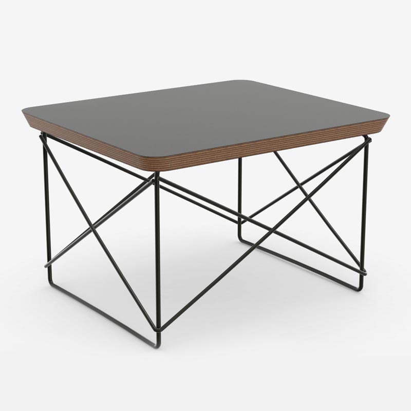 LTR Occasional Table - Black laminate top & black base - des. Charles & Ray Eames, 1950 (made by Vitra)