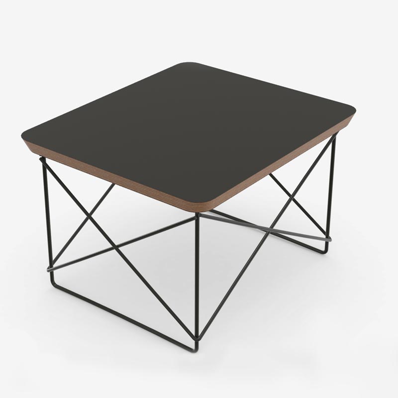 LTR Occasional Table - Black laminate top & black base - des. Charles & Ray Eames, 1950 (made by Vitra)