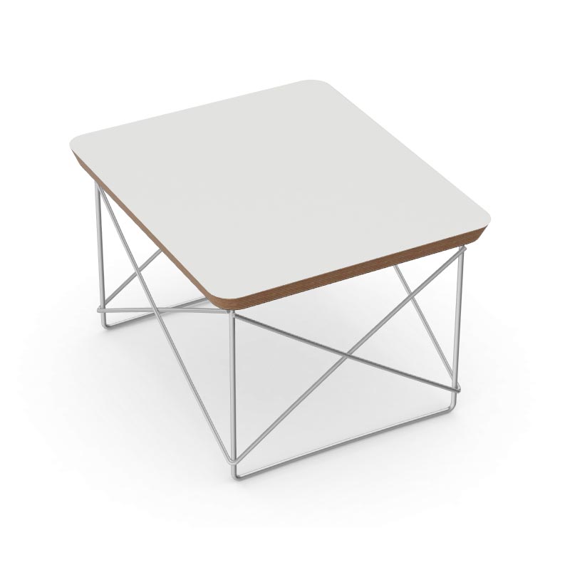 LTR Occasional Table - White & Chrome - des. Charles & Ray Eames, 1950 (made by Vitra)