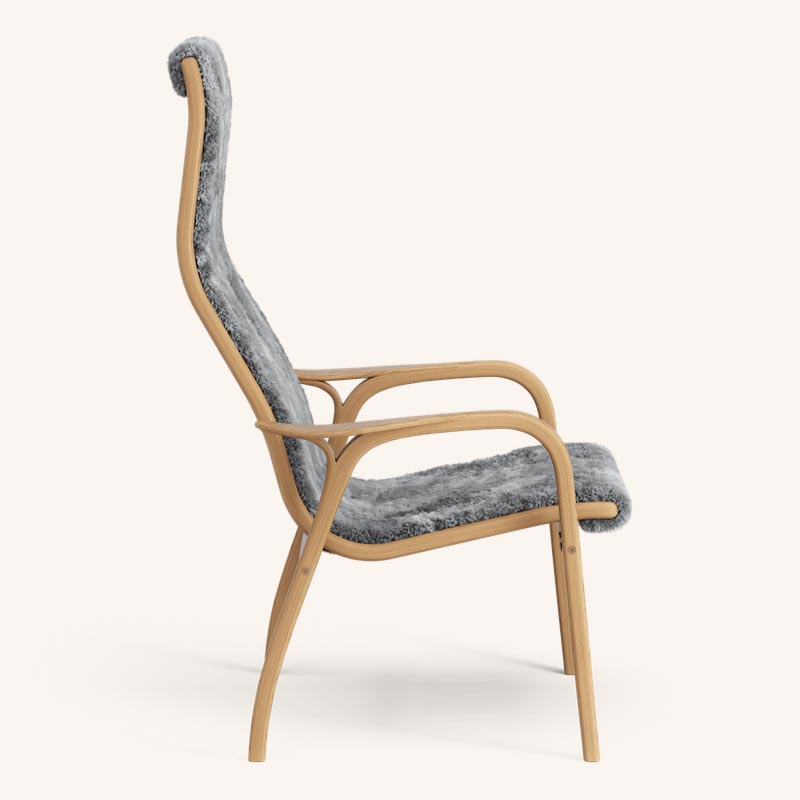 Lamino Chair & Ottoman - Oak / Scandinavian Grey - des. Yngve Ekström (1956), made by Swedese