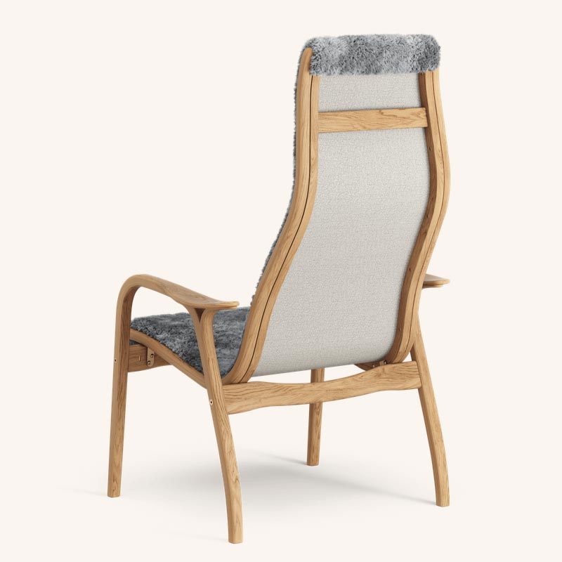 Lamino Chair & Ottoman - Oak / Scandinavian Grey - des. Yngve Ekström (1956), made by Swedese
