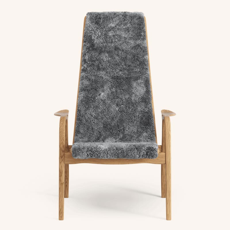 Lamino Chair & Ottoman - Oak / Scandinavian Grey - des. Yngve Ekström (1956), made by Swedese