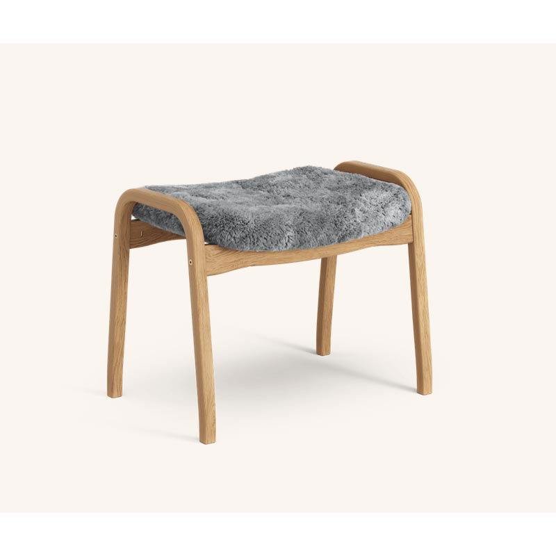 Lamino Chair & Ottoman - Oak / Scandinavian Grey - des. Yngve Ekström (1956), made by Swedese