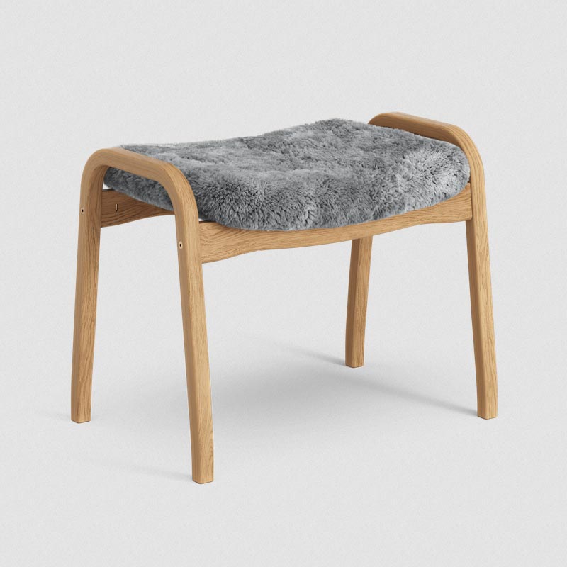 Lamino Chair & Ottoman - Oak / Scandinavian Grey - des. Yngve Ekström (1956), made by Swedese