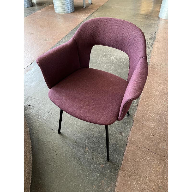 Layout 214 - fully upholstered dining armchair - Fiord 591 - black 4 leg base - des. Julien Renault (made by HAY)