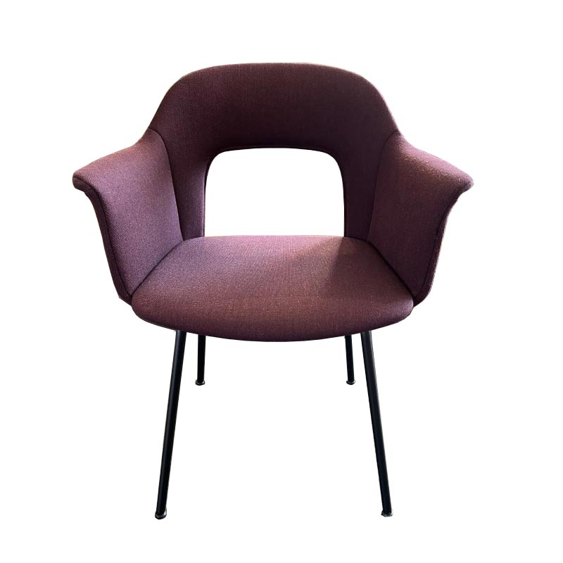 Layout 214 - fully upholstered dining armchair - Fiord 591 - black 4 leg base - des. Julien Renault (made by HAY)