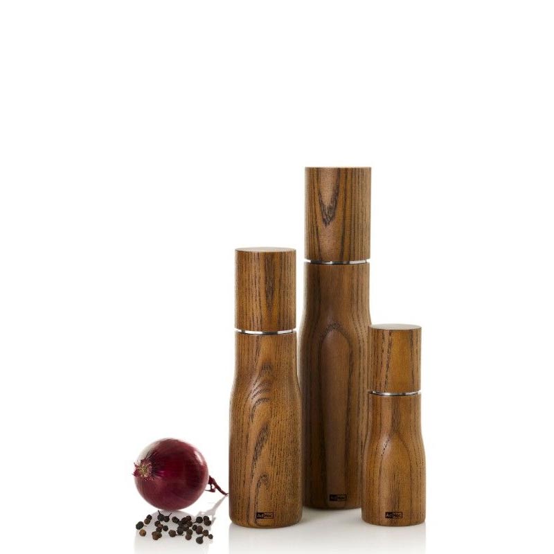 Levo Pepper / Salt Mill - Nut Brown Ash Wood - Small - by AdHoc