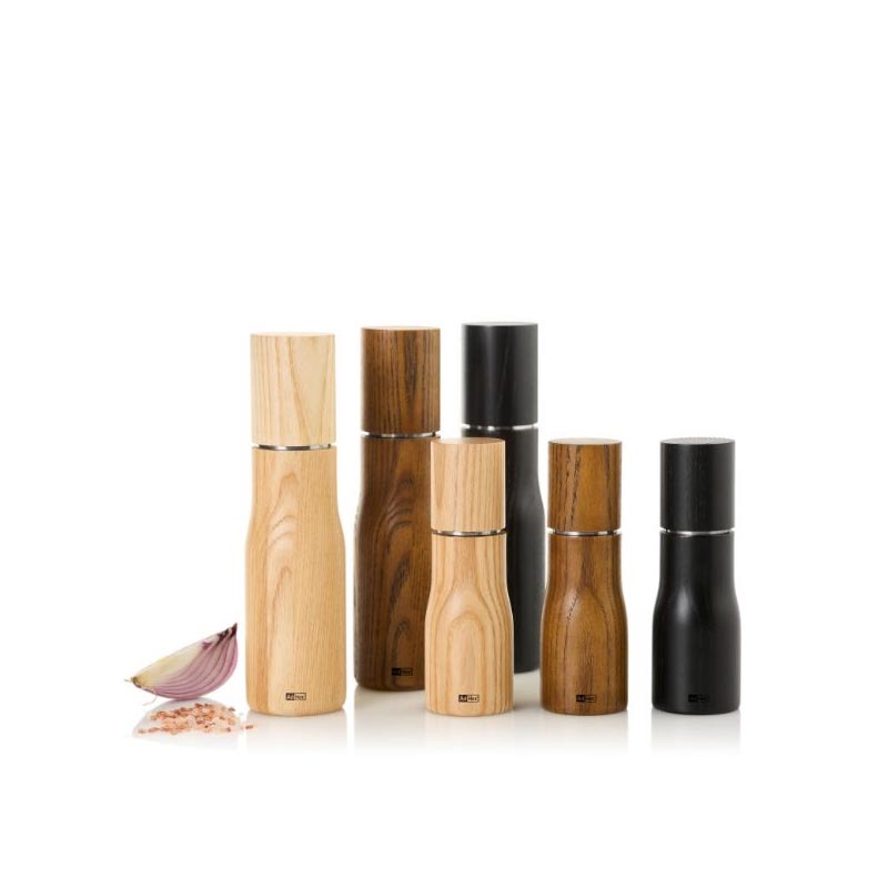 Levo Pepper / Salt Mill - Nut Brown Ash Wood - Small - by AdHoc