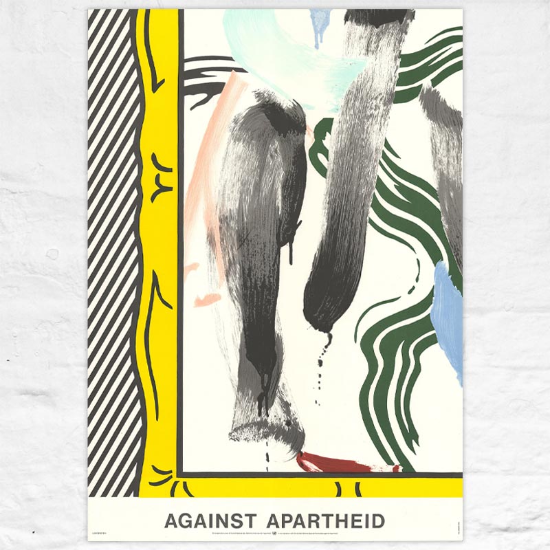 Against Apartheid poster by Roy Lichtenstein