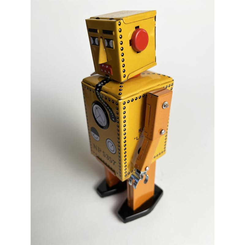 Yellow Lilliput Robot, 16cm high