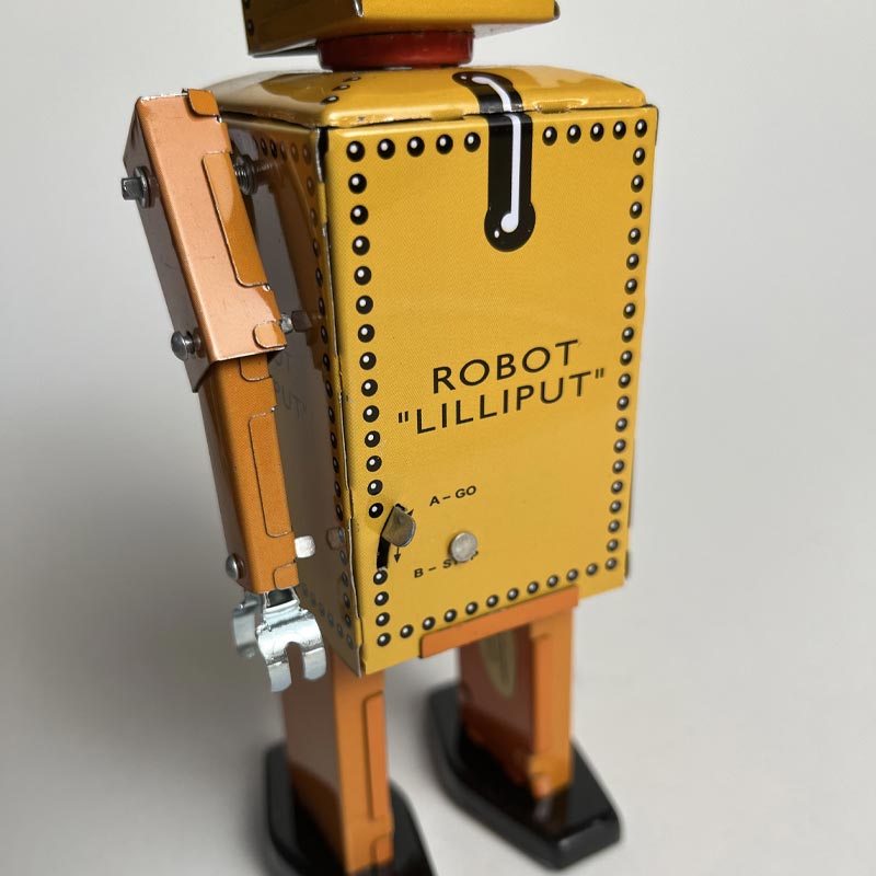 Yellow Lilliput Robot, 16cm high
