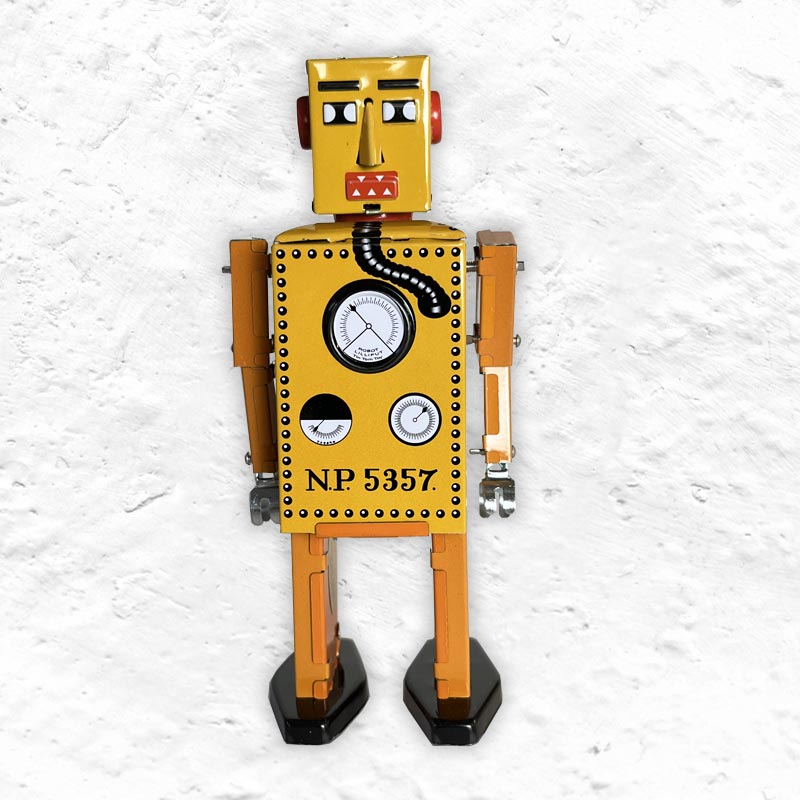 Yellow Lilliput Robot, 16cm high