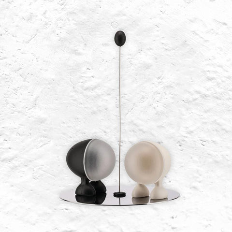 Lilliput Salt & Pepper Set - Black / White - des. Stefano Giovannoni for Alessi