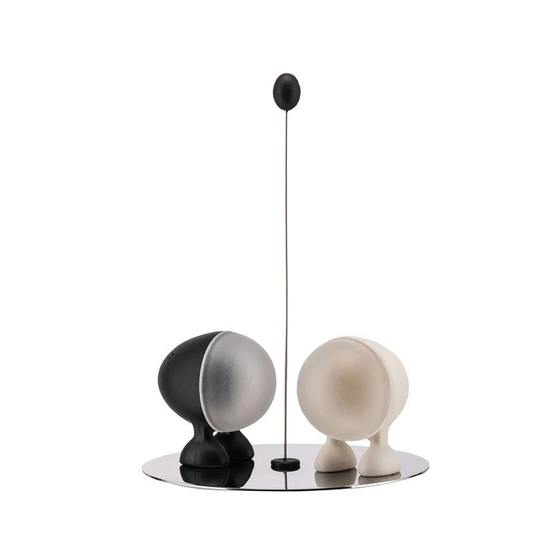 Lilliput Salt & Pepper Set - Black / White - des. Stefano Giovannoni for Alessi