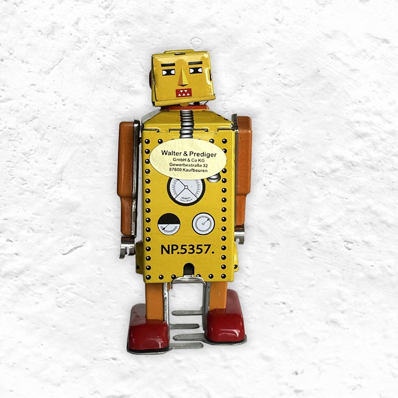 Yellow Lilliput Robot, 9cm high