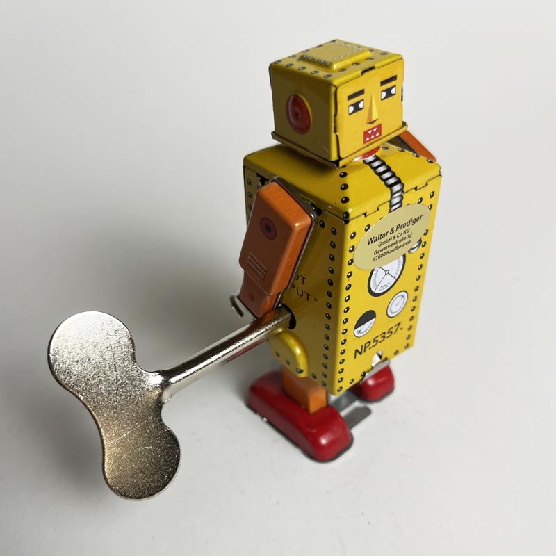 Yellow Lilliput Robot, 9cm high