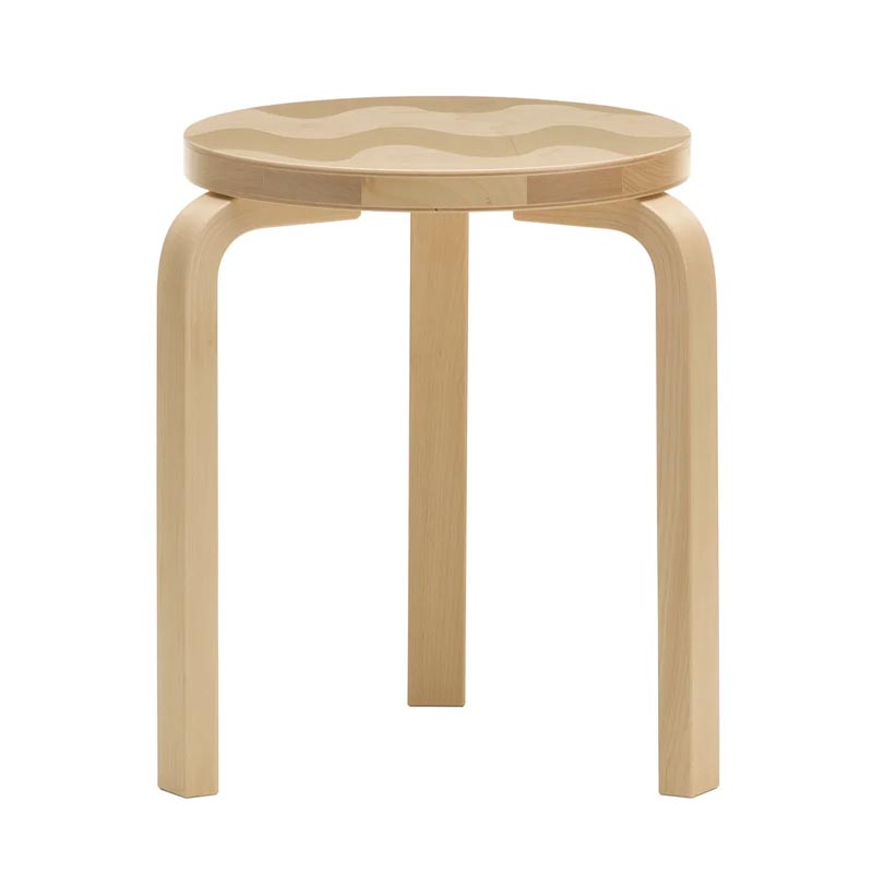 Stool 60 - Lokki - des. Alvar Aalto 1933, Pattern des. Maija Isola, made by Artek + Marimekko
