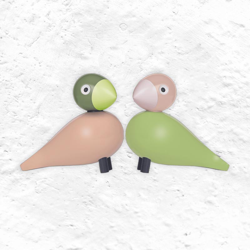 Lovebirds (des. Kay Bojesen, 1955) - Light Green / Rose