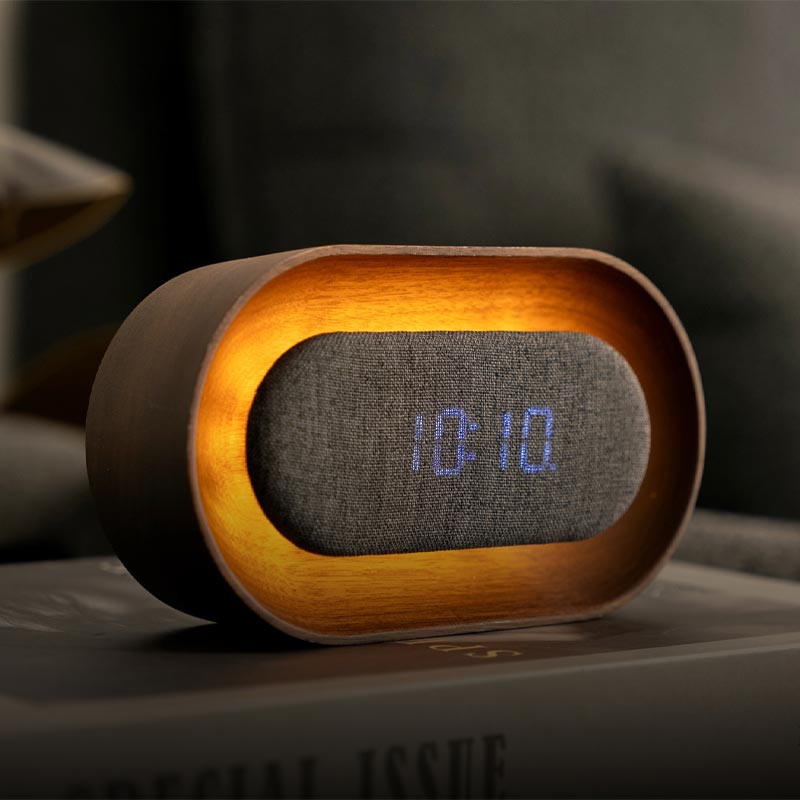 Lumos Clock - Oval - Walnut - by Gingko