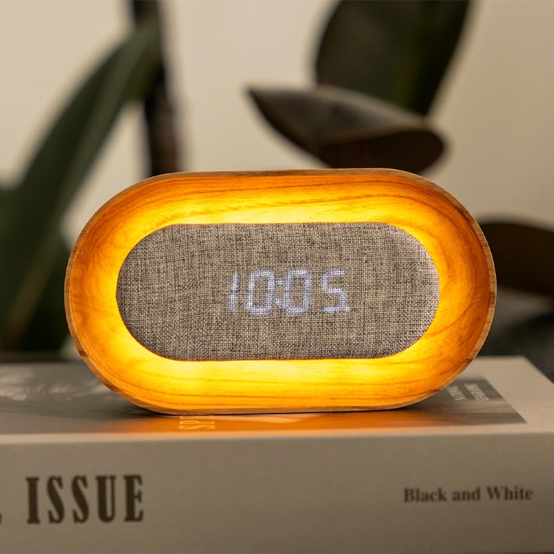 Lumos Clock - Oval - White Ash - by Gingko