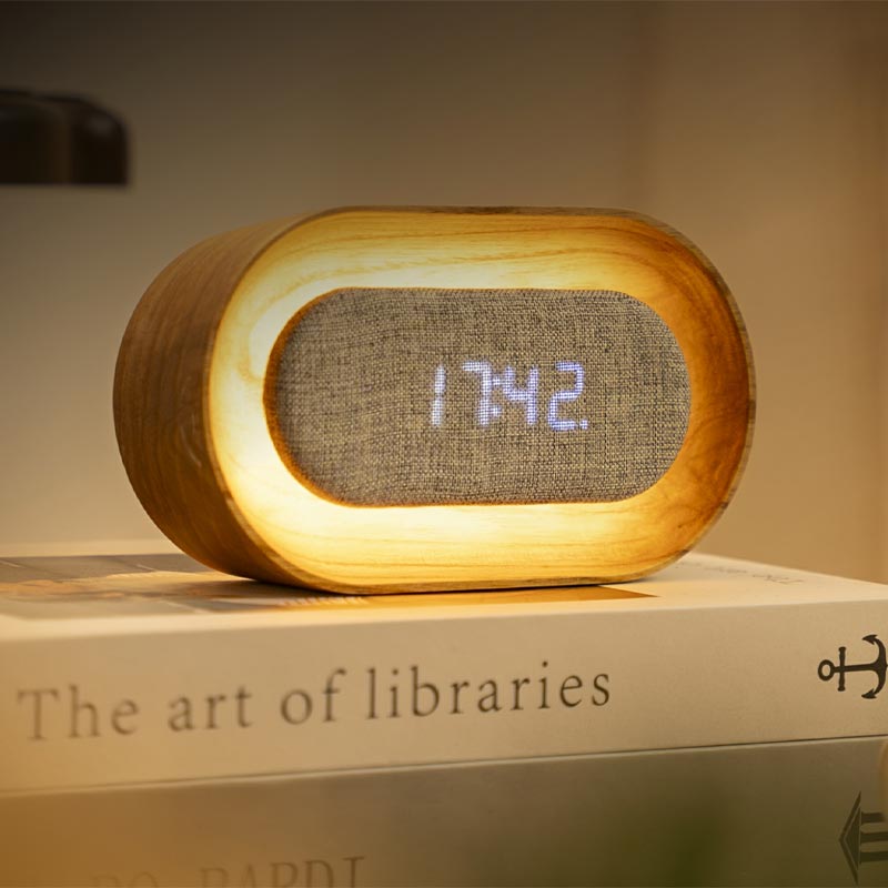 Lumos Clock - Oval - White Ash - by Gingko