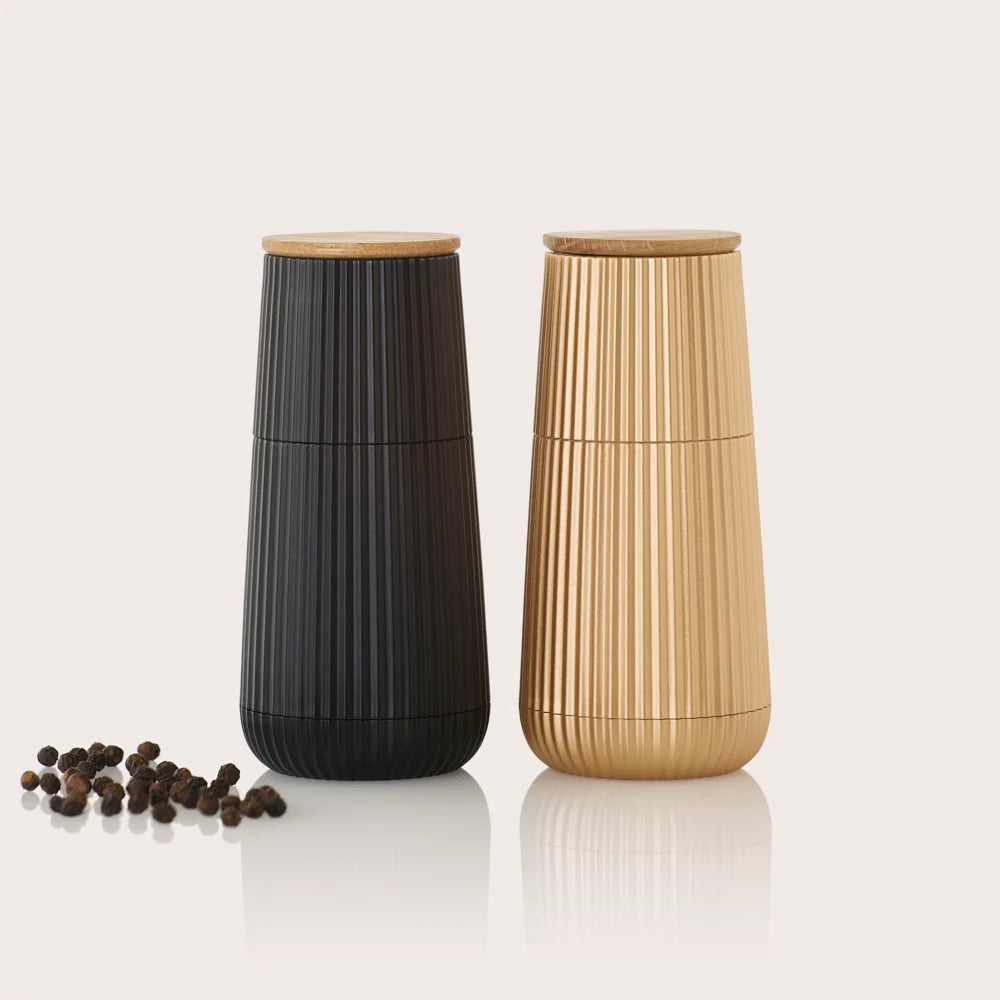 Scape Salt & Pepper Mill Set in Black and Oak, by Adhoc