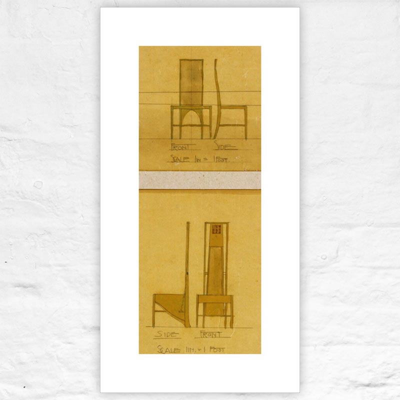 Design for Chairs for the Room De Luxe, Willow Tea Rooms, 1903 poster by Charles Rennie Mackintosh