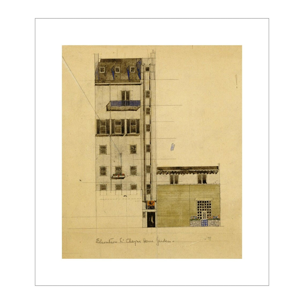 London: Elevation of Proposed Studio in Glebe Place and Upper Cheyne Walk, 1920 poster by Charles Rennie Mackintosh
