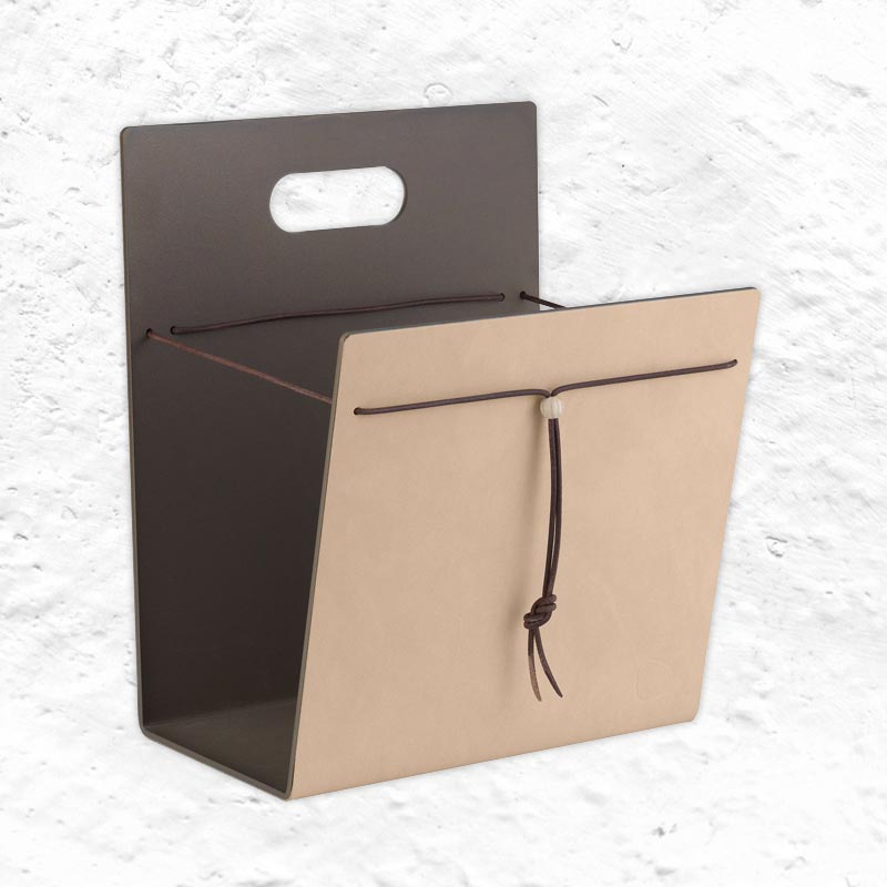 Magazine holder by LindDNA- Sand / Bronze Recycled Leather