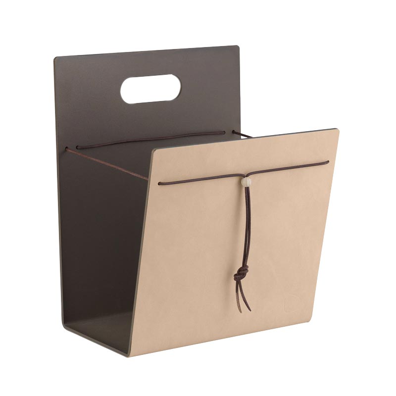 Magazine holder by LindDNA- Sand / Bronze Recycled Leather