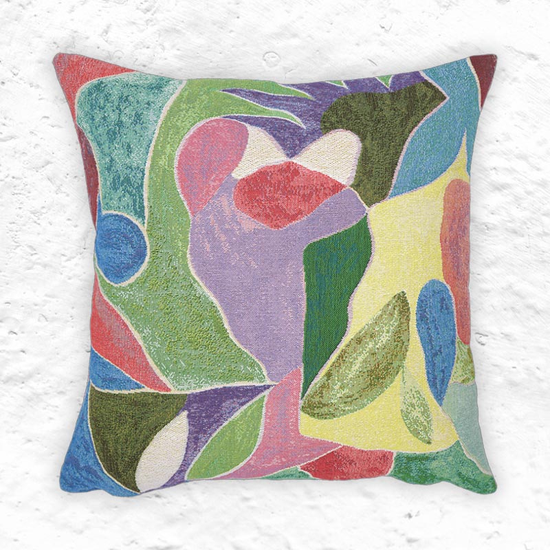 Florent Groc Marie-Laure's Garden cushion, woven by Jules Pansu