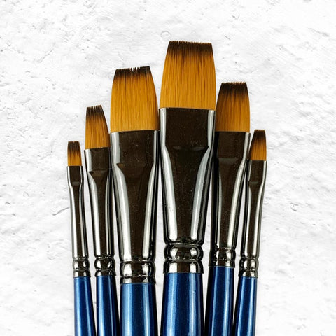 Mastertouch Acquamarine Watercolour Brushes – Flat  – set of 6