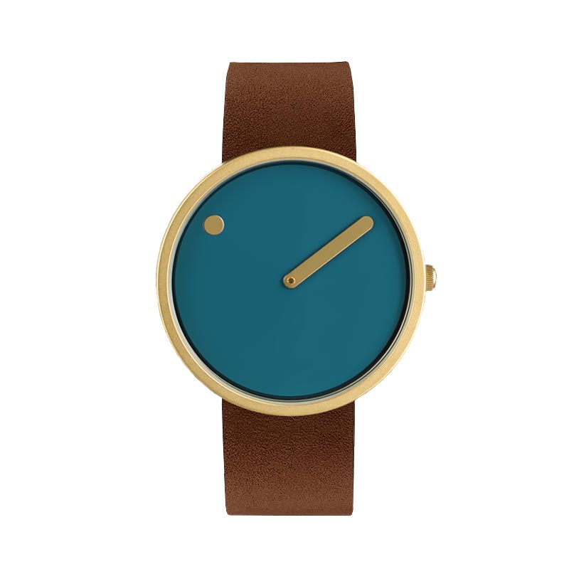 Picto watch - blue dial / brown leather