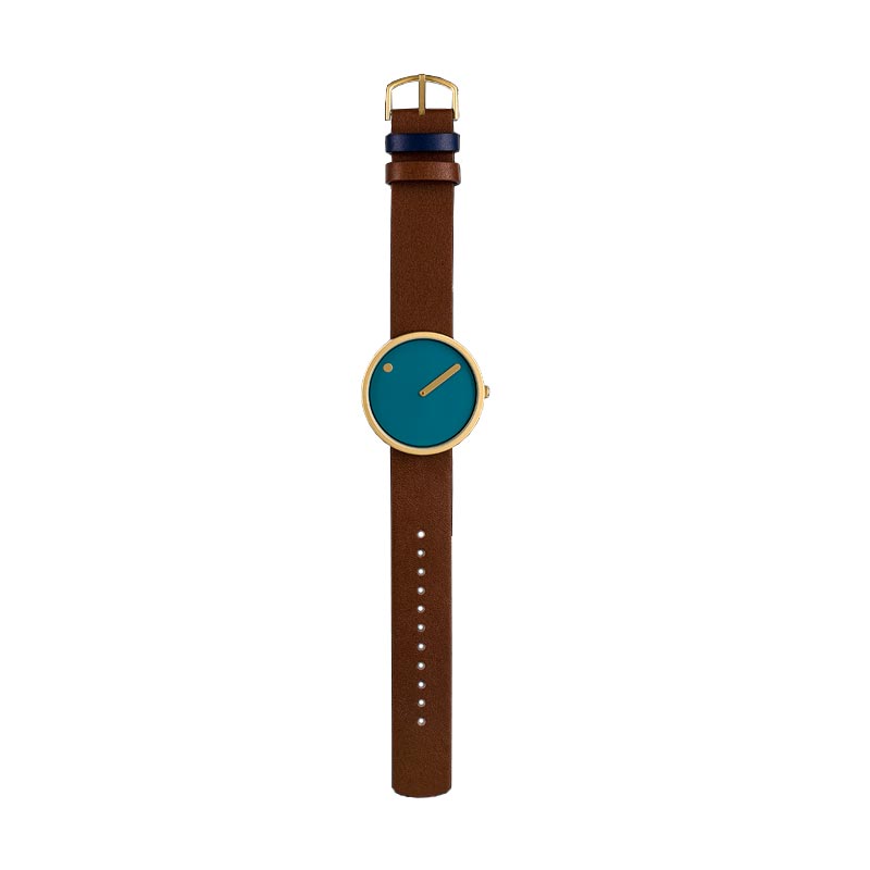 Picto watch - blue dial / brown leather
