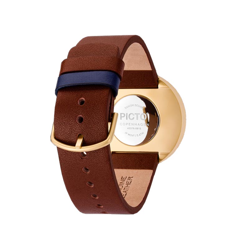 Picto watch - blue dial / brown leather