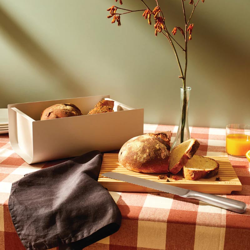 Mattina Bread Bin - Warm Grey - des. Big-Game for Alessi