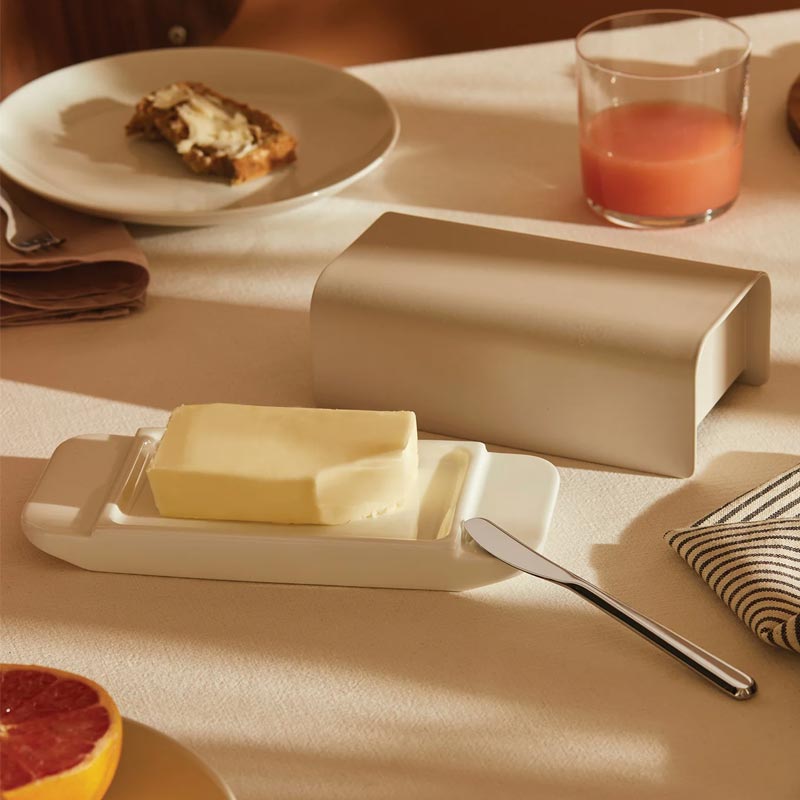 Mattina Butter Dish - Warm Grey - des. BIG-GAME for Alessi