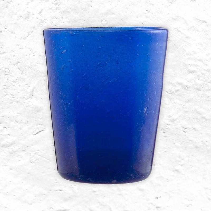 Memento Glass Tumbler - Blue V - by Serafino Zani