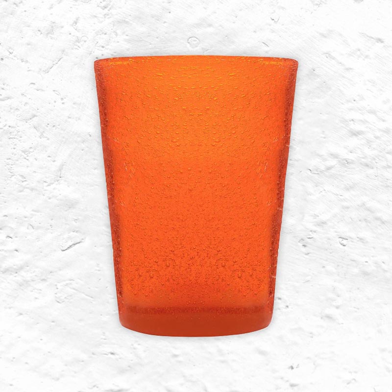 Memento Glass Tumbler - Orange - by Serafino Zani