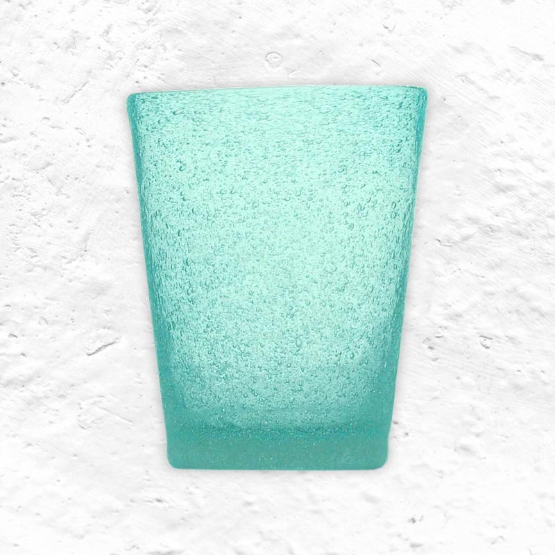 Memento Glass Tumbler - Turquoise - by Serafino Zani
