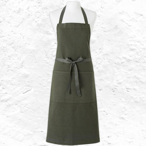 Ivy Green Cotton & Linen "Metier" Apron by Charvet Editions