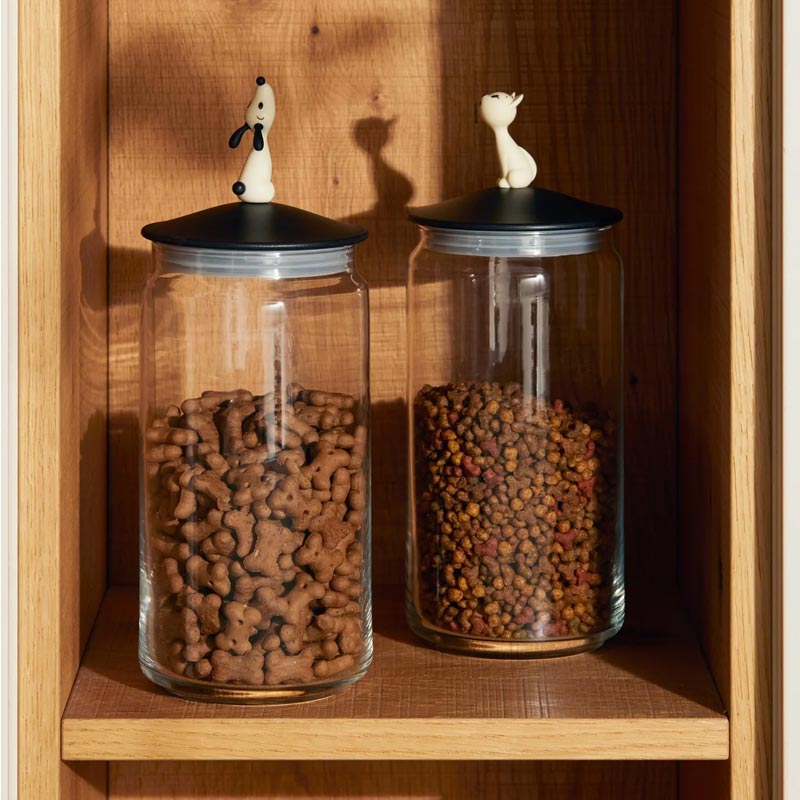 MioJar in Black, Jar for Cat Food, des. Miriam Mirri for Alessi