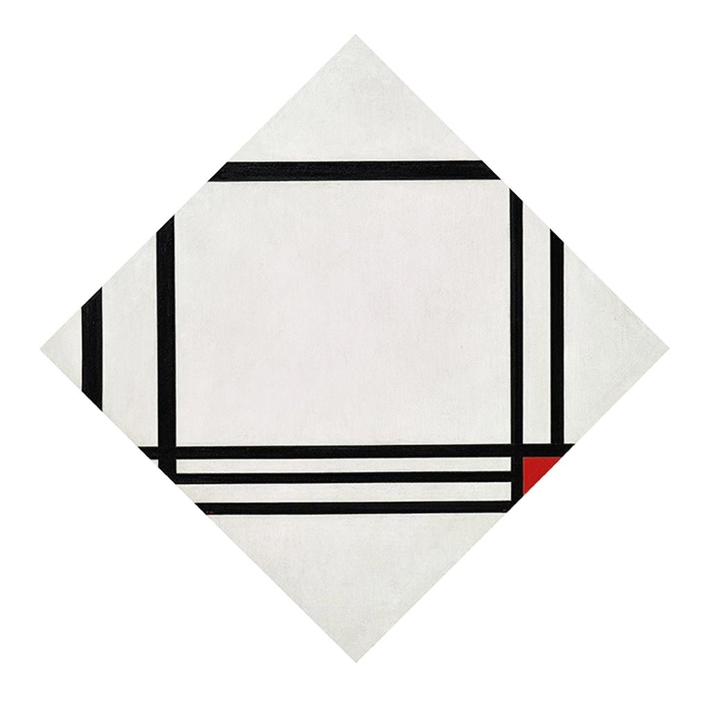 Diamond composition with eight lines and red / Picture No. III, 1938 print by Piet Mondrian - edition of 500