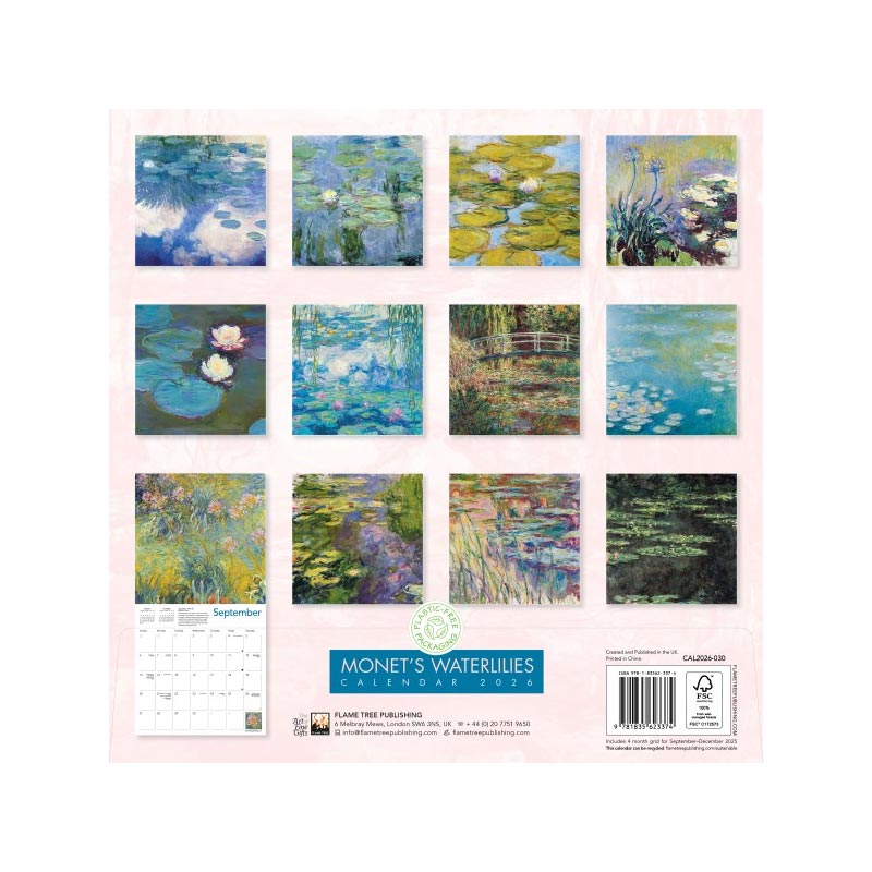 Monet's Waterlilies 2026 Wall Calendar